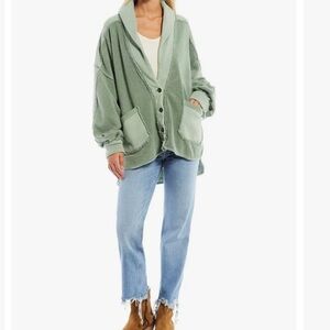 Free People Jordan Jacket Bleached Military